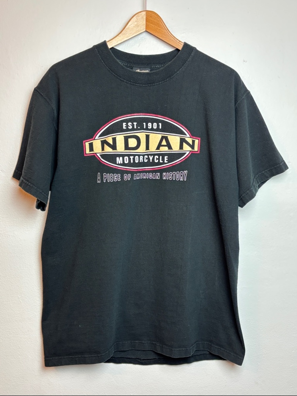 Indian Motorcycle Men’s Large Black Logo Short-Sleeve Biker T-Shirt Colorado